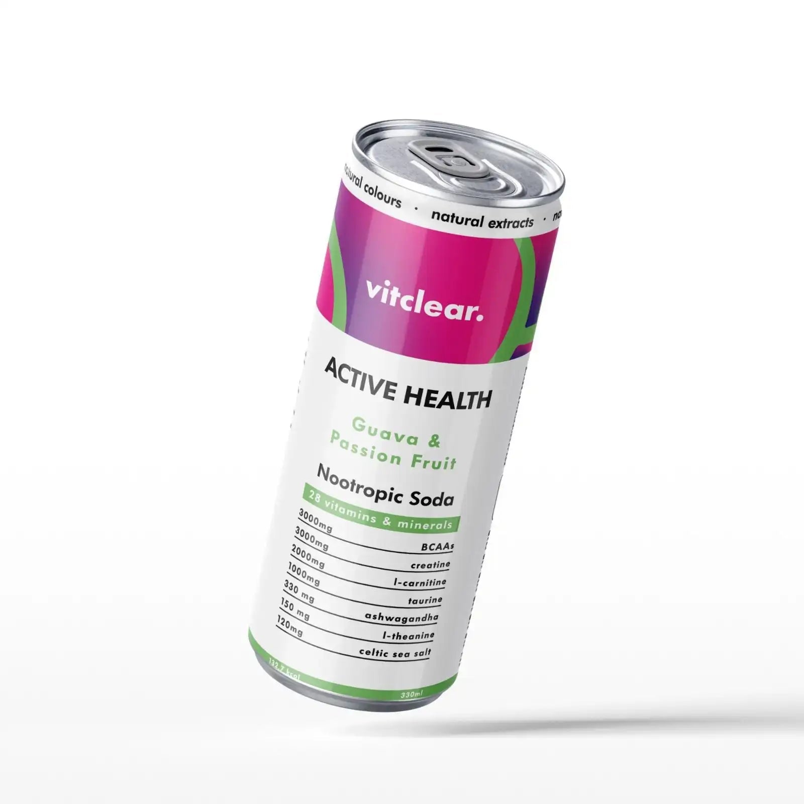 Active Health Nootropic Soda - Guava & Passionfruit (1 x 330ml) - VitClear