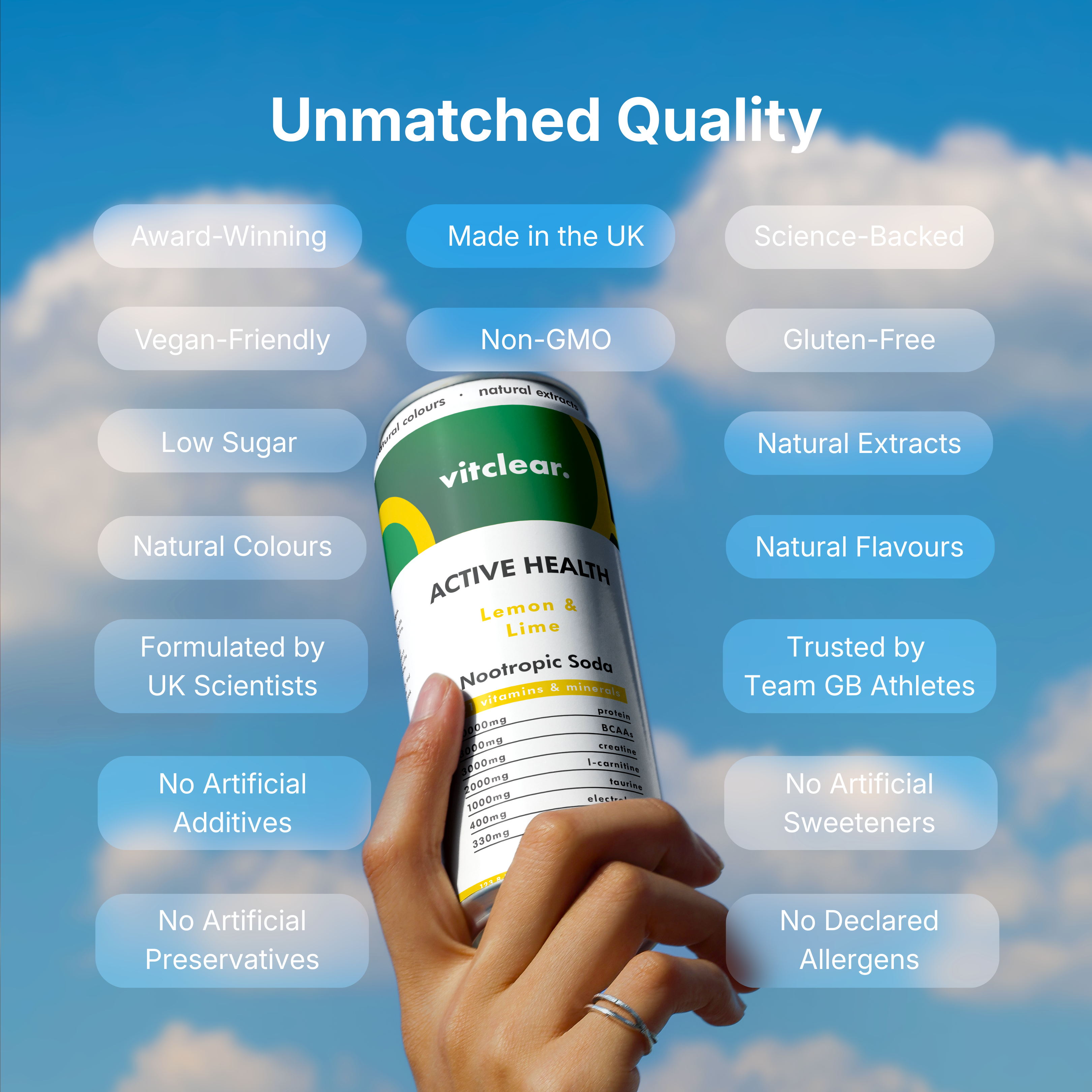 Active Health Nootropic Soda - Lemon & Lime (12 x 330ml)