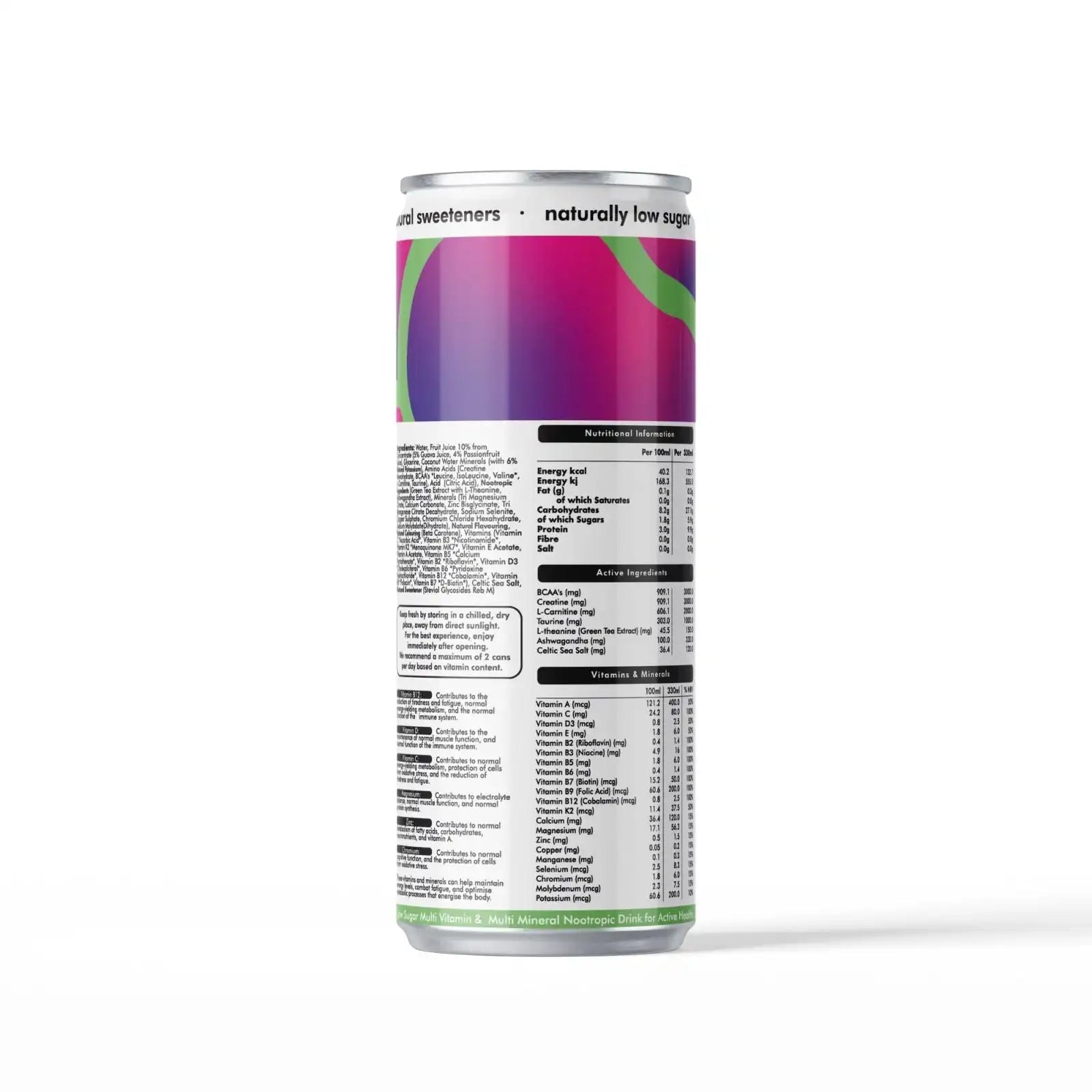 Active Health Nootropic Soda - Guava & Passionfruit (1 x 330ml) - VitClear