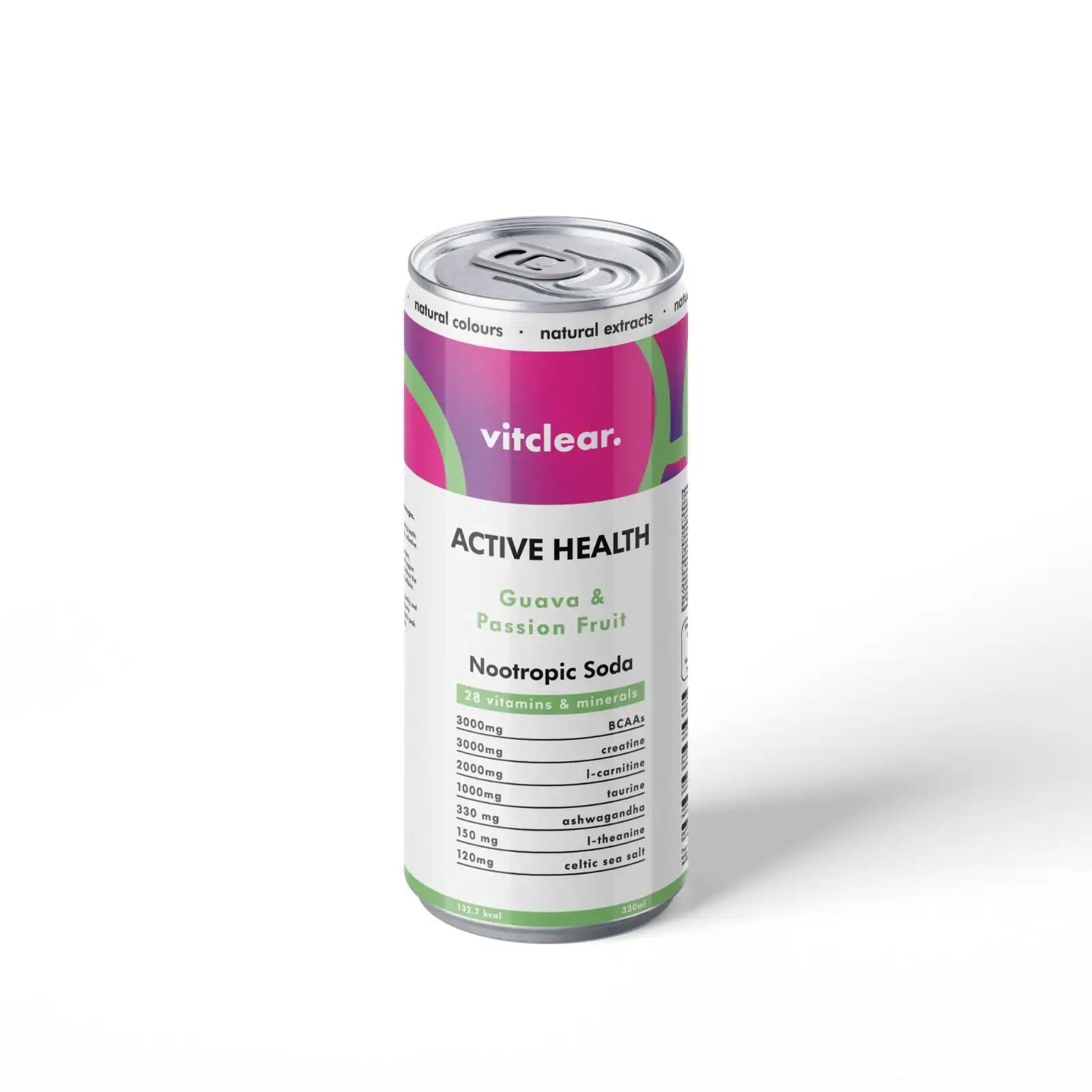 Active Health Nootropic Soda - Guava & Passionfruit (1 x 330ml) - VitClear