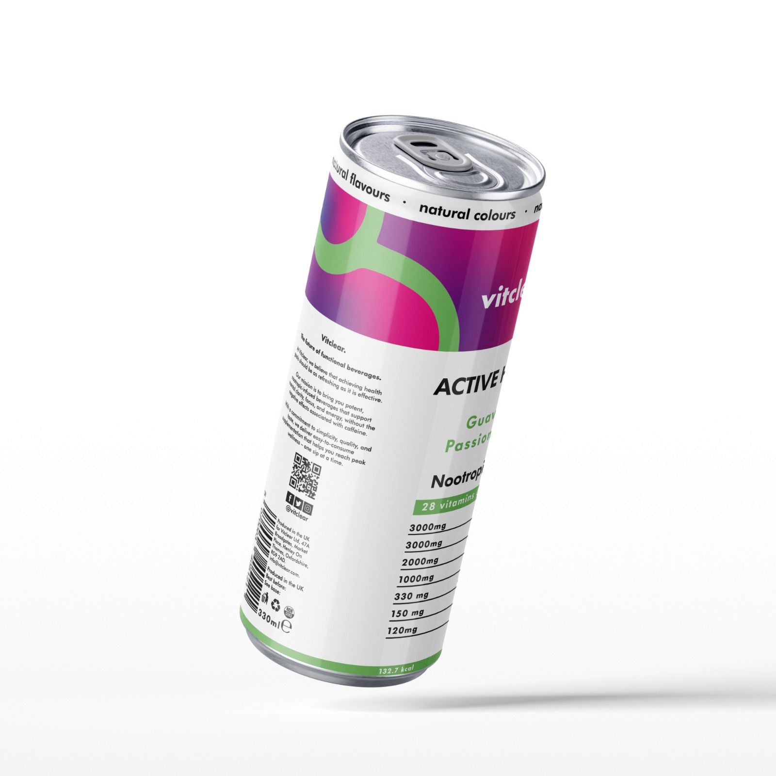 Active Health Nootropic Soda - Guava & Passionfruit (12 x 330ml) – VitClear