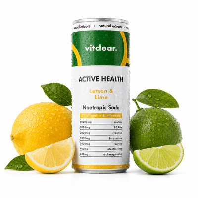 Active Health Nootropic Soda - Lemon & Lime (12 x 330ml) - VitClear