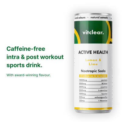 Active Health Nootropic Soda - Lemon & Lime (12 x 330ml) - VitClear
