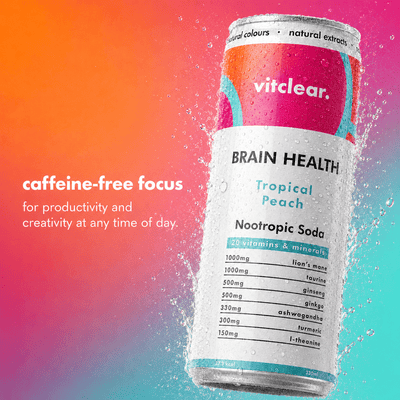 Brain Health Nootropic Soda - Tropical Peach (12 x 330ml) - VitClear