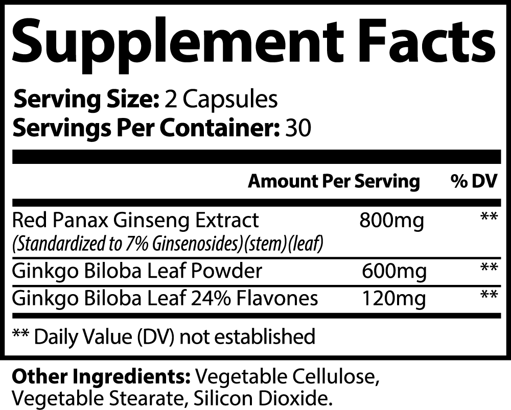 Ginkgo Biloba + Ginseng - Vitclear.