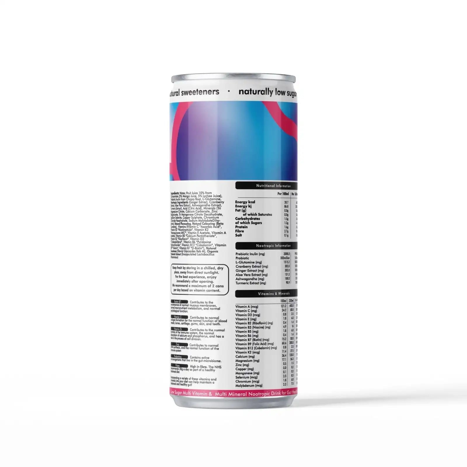 Gut Health Nootropic Soda - Mango & Lychee (1 x 330ml) - VitClear