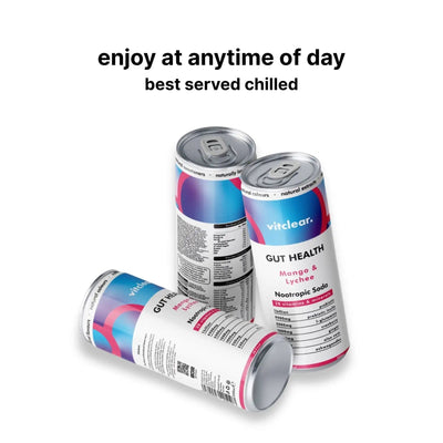 Gut Health Nootropic Soda - Mango & Lychee (12 x 330ml) - VitClear