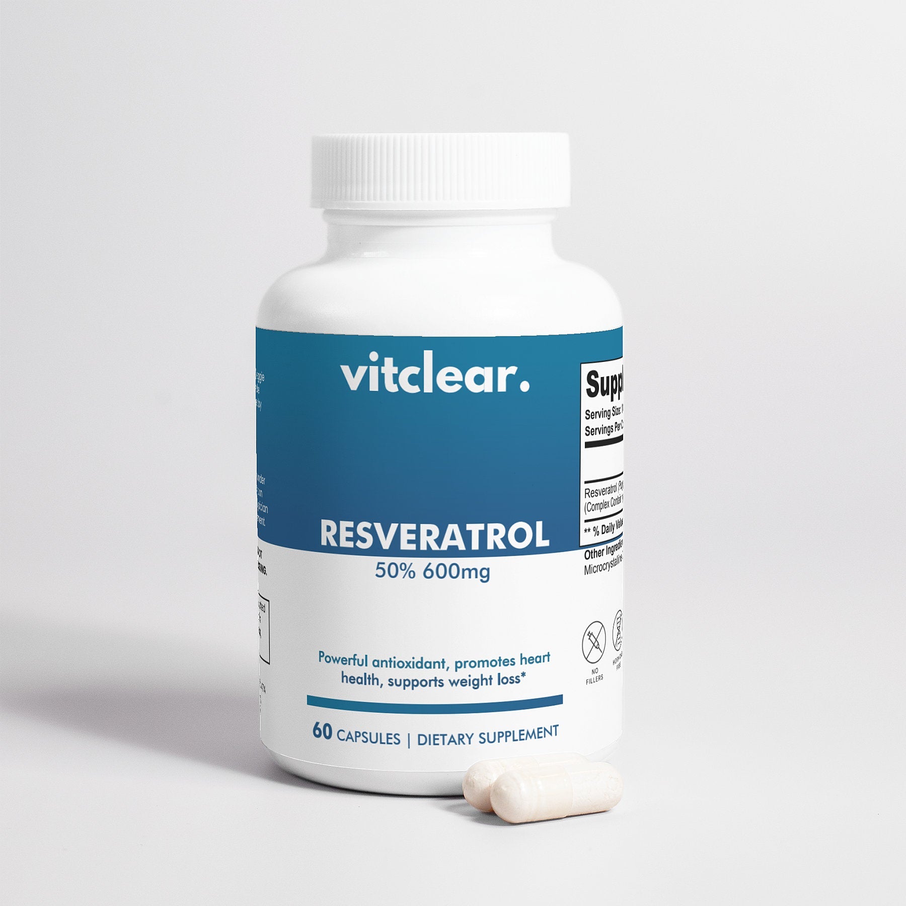 Resveratrol 50% 600mg - Vitclear.